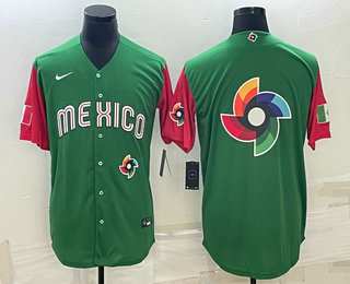Men's Mexico Baseball 2023 Green World Big Logo With Patch Classic Stitched Jerseys,We sell and wholesale Men's Mexico Baseball 2023 Green World Big Logo With Patch Classic Stitched Jerseys on line form chian!
